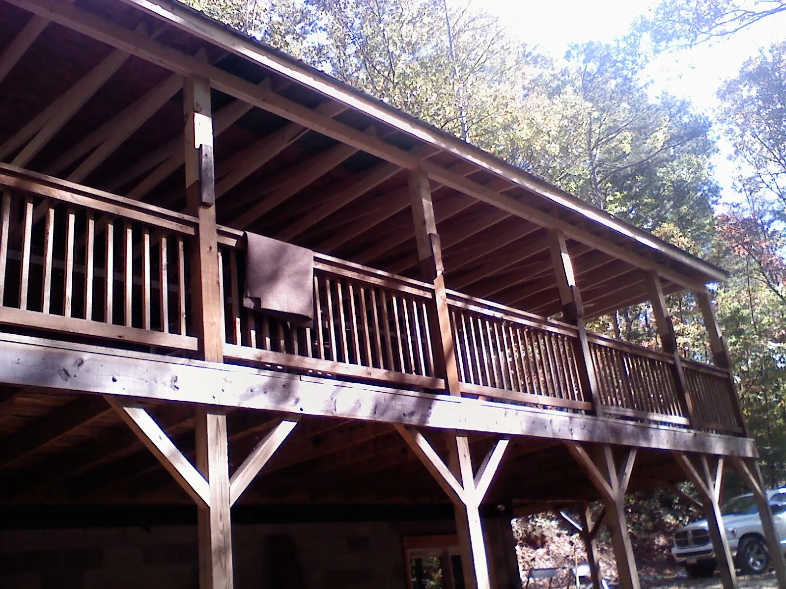 Timber framing under a new elevated porch and deck — Roof Leak Repair in Gracey by Roofing Brothers